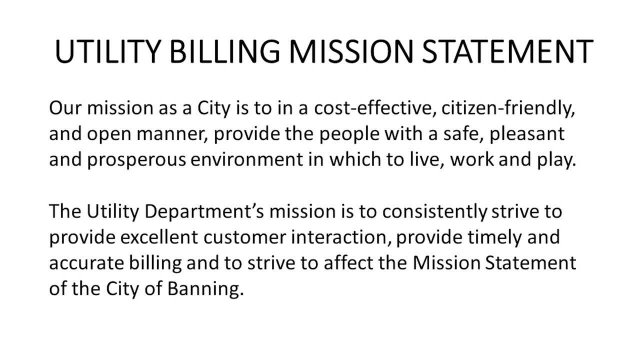 Utility Billing Mission Statement