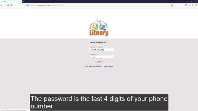 Library Account Login
