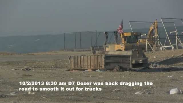 Dozer back dragging clean out box area