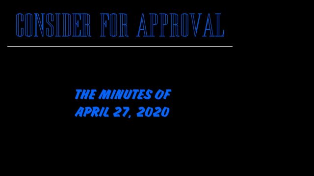 Planning Commission Meeting for May 18, 2020