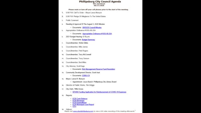 City Council Meeting 08/17/2020