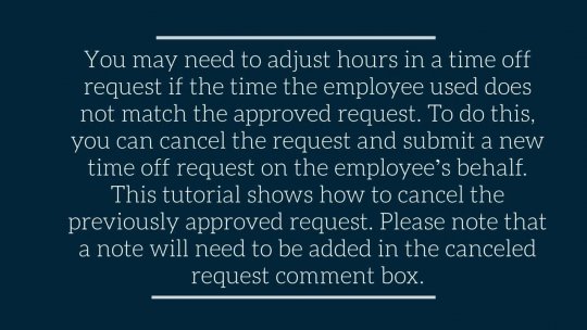1366 - Canceling an Employees Time Off Request