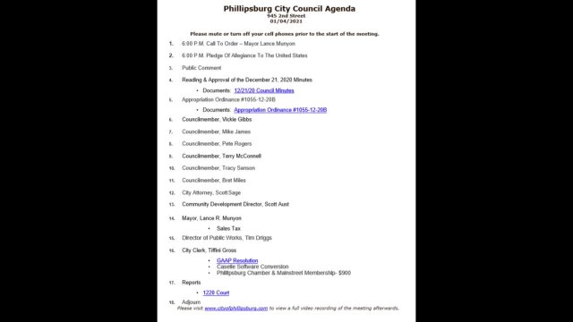 City Council Meeting 01/04/2021