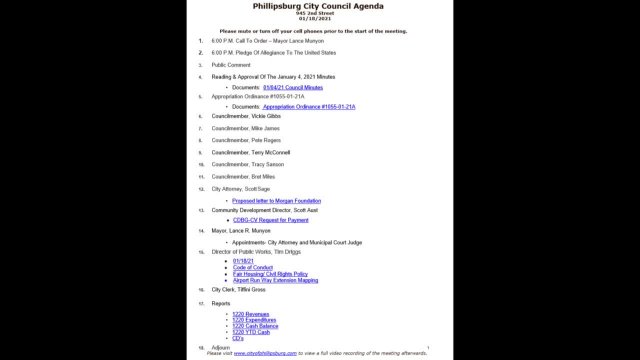 City Council Meeting 01/18/2021