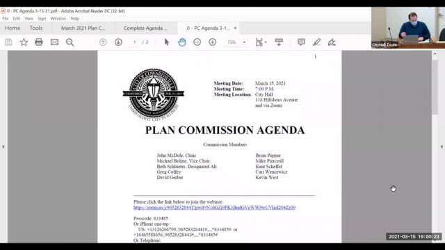 Plan Commission Meeting (3-15-21)