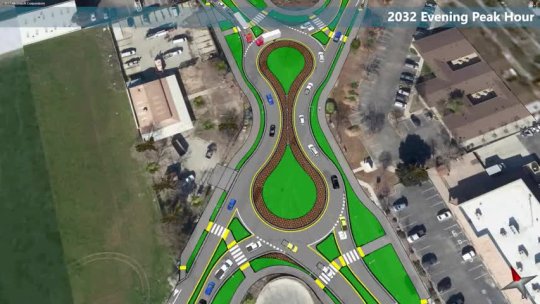 53 - Union-Golden Hill Roundabout in 2032 during peak evening hour
