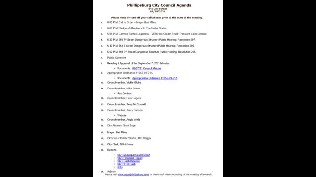 City Council Meeting 09/20/2021