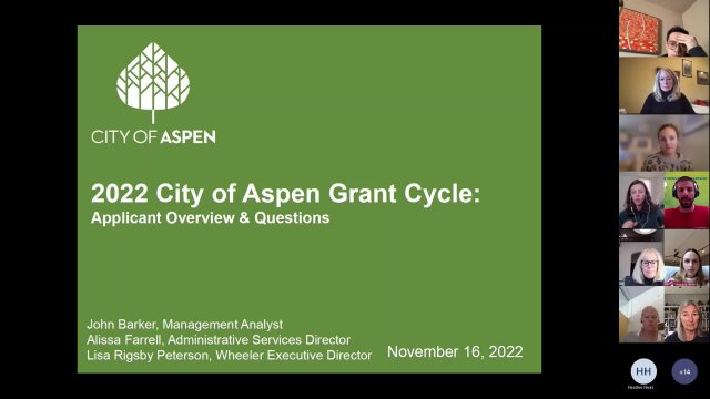 2022 Grants Application Virtual Training