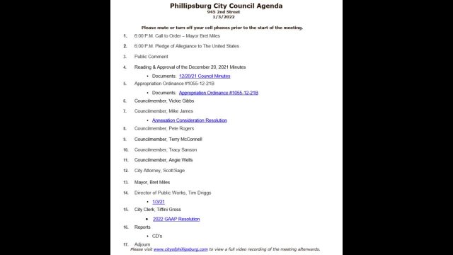 City Council Meeting 01/03/2022
