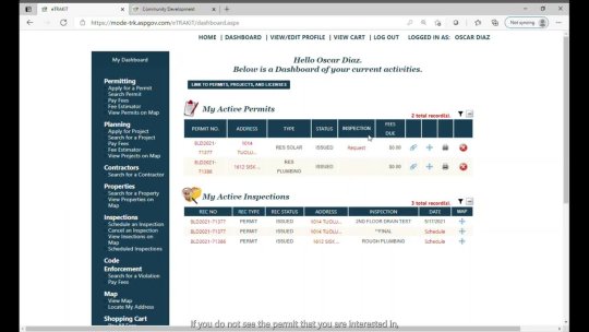 149 - Scheduling Inspections in e-TRAKiT