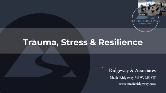31 - March 2022 Wellness Event: Marie Ridgeway, Stress Management and Resiliency