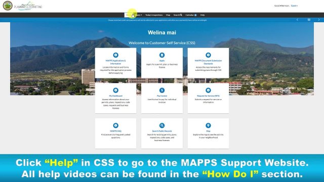 MAPPS CSS Home Page Overview 
