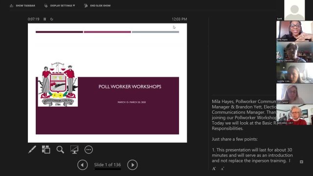 Poll Worker Workshop 5.9.22