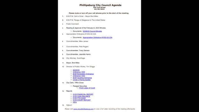 City Council Meeting 02/20/2023