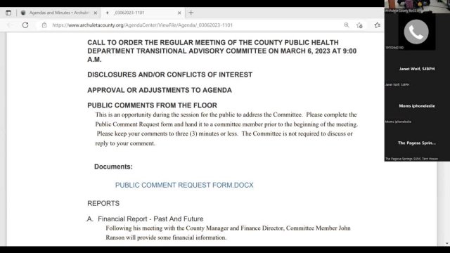 Health Department Transition Meetings