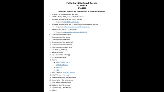 City Council Meeting - 05/20/2024