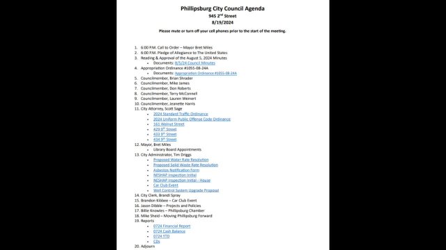 City Council Meeting - 08/19/2024