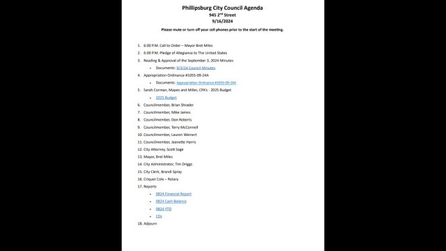 City Council Meeting - 09/16/2024