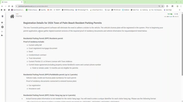 Parking permit software video instructions