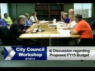 CITY COUNCIL WORKSHOP 8/19/14