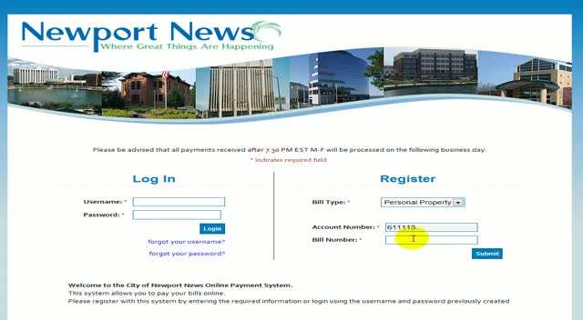 Register a new username - Personal Property bill